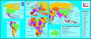 Kat Jeyografik Kontinan / Map of the Continents in Haitian Creole